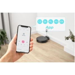 Sencor SRV 6450BK Aspirateur Robot Laveur avec Nettoyage Humide, 3000 Pa, Autonomie 140 min, 60 dB, Navigation Gyro Intelligente, Noir