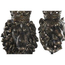 Figurine Décorative Home ESPRIT Brun foncé Lion Couronne 21 x 18 x 44 cm (2 Unités)