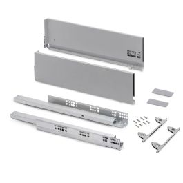 Emuca Tiroir extérieur Vertex avec réglages 3D hauteur 178mm, 40kg, profondeur 400mm, Acier, Peint en aluminium