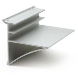 Zobal Support étagère Bois Épaisseur 25mm L100 Argent Mat Tête Plate avec Pestaña Sujeción Superior