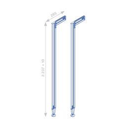 Emuca Lot de 2 cadres Zero avec quincaillerie et profilés pour montage au sol et au mur avec vérin circulaire, Aluminium et Zamak, Gris pierre