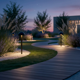 Balise LED d'extérieur Ocala 60 cm 12W 220VAC 3000K Noir