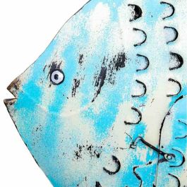 Bougeoir Alexandra House Living Bleu Bois de manguier 8 x 46 x 62 cm Poisson