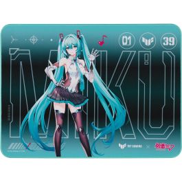 ASUS TUF Gaming P1 Hatsune Miku Edition - Tapis de souris gamer en tissu, caoutchouc antidérapant, résistant à l'eau, turquoise (360x260 mm)