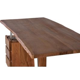 GINER Y COLOMER Bureau avec plateau en bois d'acacia naturel et structure métal - Montage requis