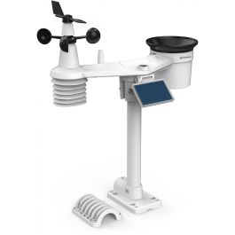 Bresser 7003220 Station météo intelligente 7-en-1 solaire avec WiFi - Écran couleur LCD 10" (25.4 cm), prévisions, capteur extérieur - Noir