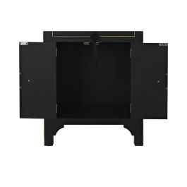 Table de Nuit DKD Home Decor Blanc Noir Doré Sapin Bois MDF 45 x 36 x 66 cm