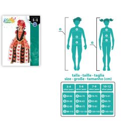 Déguisement Reine de Coeur Enfant Fille 10-12 Ans, Costume 2 Pièces (Vestido et Corona) Thématique Alice au Pays des Merveilles, Fantaisie et Carnaval