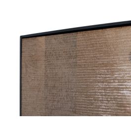 GINER Y COLOMER - Buffet haut en bois de manguier naturel 190 cm avec ouverture push, structure métal noir, 141x90x47 cm