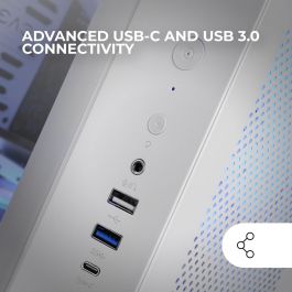 Boîtier ATX semi-tour Mars Gaming MCCURVW Blanc