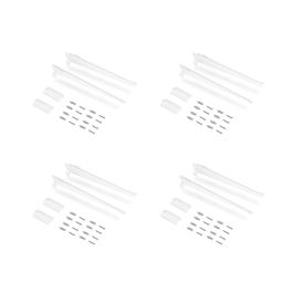 Emuca Lot de 4 étagères avec consoles et plaques de fixation murale Jagmet, longueur 230mm, Acier, Peint en blanc