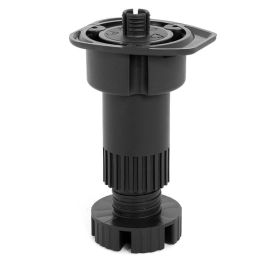 HERRAJES ALK Patte de meuble réglable LARRY, noir, 95-130mm, avec ou sans téton