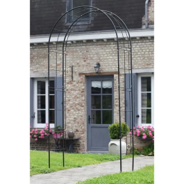 Nature Pergola Arco Acero Galvanizado Negro 113x38xH229cm