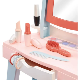 Ecoiffier Coiffeuse d'imitation pour fille et garçon - Ma première coiffeuse - 11 accessoires dont maquillage, sèche-cheveux, peigne - Jouet enfant 12 à 36 mois