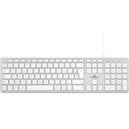 Bluestork Clavier Mac filaire - 13 raccourcis multimédia, adaptateur USB / USB-C, design français