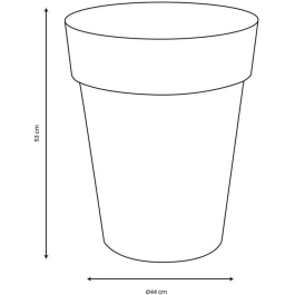 Eda Vase Toscane mi-haut rond, pré-percé Ø 44 cm x H. 53 cm, 50 litres, couleur orange terre battue, résistant aux intempéries et anti-UV