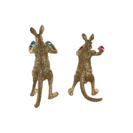 Figurine Décorative Home ESPRIT Bleu Rouge Doré Kangourou 23 x 25 x 40,5 cm (2 Unités)