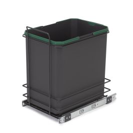 Emuca poubelle de recyclage pour montage inférieur et extraction manuelle pour meuble de cuisine Recycle 1x35 litres, Plastique gris anthracite