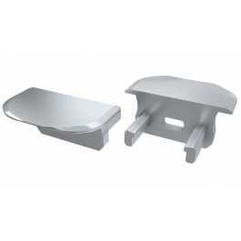 Bouchon de Fin de Profil Type B Finition Ronde Plastique Inox avec Trou