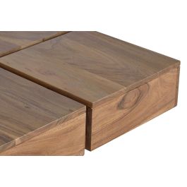 GINER Y COLOMER - Table basse en bois d'acacia, couleur naturelle, avec finition artisanale - Dimensions : 80 cm L x 80 cm P x 31 cm H