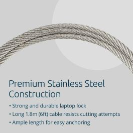 Kensington Câble de sécurité Slim NanoSaver 2.0 à clé, 1,83 m, Nano, Argent, Acier inoxydable