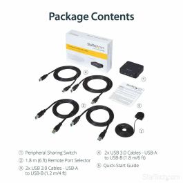 Hub USB Startech HBS304A24A Noir 5 Gbit/s