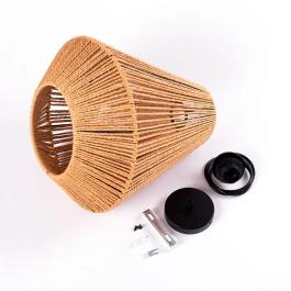 Lampe Suspendue Allan SKD-P-2029 en Rotin Naturel