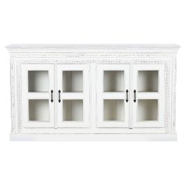 Buffet Home ESPRIT Blanc Verre Bois de manguier 180 x 40 x 100 cm