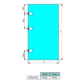 Emuca Charnière pour porte en verre avec garniture, charnière horizontale avec embout de 40mm, pour porte de 8-12mm, aluminium et acier, peinte en noir
