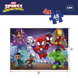 Set de 4 Puzzles Spidey 35 x 1,5 x 25 cm 48 Pièces (6 Unités)