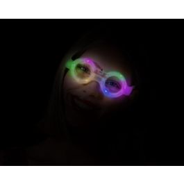 Lunettes rondes lumineuses transparentes pour adultes avec LED pour carnaval, festivals et soirées, accessoire futuriste brillant