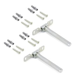 Emuca Jeu de supports invisibles pour tablette en bois Mirage, acier, zingué