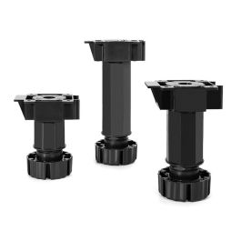 JUYPAL Patte de Cuisine Modèle Octo Regulable 85-110mm Finition Noire (Set de 4)