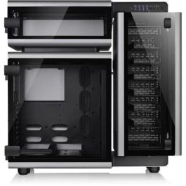 Thermaltake Level 20 TG Tour PC Gaming Ultra Tower avec Panneaux en Verre Trempé, Éclairage RGB, 3 Ventilateurs 140 mm, Compatible ATX/EATX, Noir/Gris/Aluminium