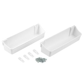 Emuca Lot de 2 plateaux auxiliaires, longueur 350mm, plastique, blanc