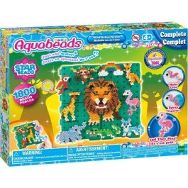 Aquabeads Balade en savane, Coffret 1000 perles et 4 bases de création incluses, perles qui collent avec de l'eau, 31968, Des 4 ans