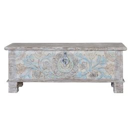 GINER Y COLOMER - Coffre en bois massif de manguier artisanal, finition tons pastel, coffre de rangement ou coffre à jouets