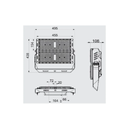 BX3 Light Projecteur LED 500W Stadium 75000 Lumen IP65 avec LEDs Philips 3030 et Driver Meanwell réglable 1-10V, pour éclairage sportif et industriel