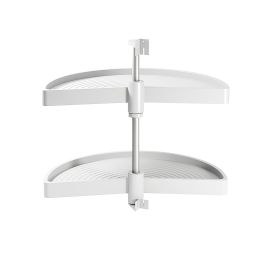 Emuca jeu de plateaux rotatifs Shelvo 1/2 lune, pour module de 800mm, plastique et aluminium, blanc