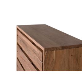 GINER Y COLOMER Commode 3 tiroirs en bois d'acacia massif et métal, couleur naturel, 91x40x81 cm