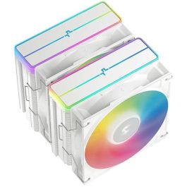 DeepCool AG620 WH ARGB V2 - Ventilateur processeur, refroidisseur d'air CPU, 2 ventilateurs 120 mm, 6 caloducs, contrôle ARGB, blanc
