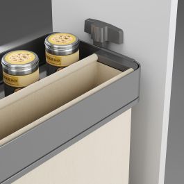 Emuca Chariot extractible avec paniers et panier à pain Harmony avec fermeture à amortie, Module largeur 300mm hauteur 700mm, Acier et Bois, Gris anthracite