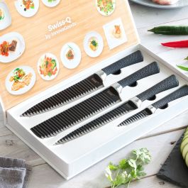 Ensemble de Couteaux Black Shark Swiss·Q Namiutsu InnovaGoods 4 Pièces