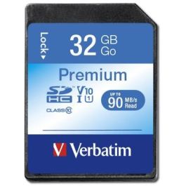 Verbatim Carte Mémoire SDHC 32 Go Classe 10 Premium Vitesse de Lecture 10 Mo/s