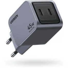 Ugreen Chargeur Secteur 45W, GaN 2 Ports USB-C, Gris, Recharge Rapide PD, Compatible Smartphone, Tablette, Ordinateur Portable, Design Compact et Sécurisé Precio: 33.8900004. SKU: B1979WHJRS
