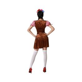 Déguisement Allemand Femme Adulte Taille M-L, Robe en Polyester Marron pour Fête d'Octobre, Oktoberfest ou Carnaval