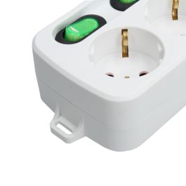 Rallonge 3 prises Schuko avec interrupteur TM Electron 3680 W Blanc (1,5 m)