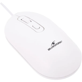 Bluestork Pack Clavier et Souris Filaire Compatible Mac KB Mac - Touches Concaves Silencieuses, 13 Raccourcis Multimédia, Adaptateur USB/USB-C - Blanc