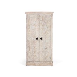 Giner y Colomer - Armoire en bois de manguier avec portes sculptées style ethnique, finition sable - Dimensions portes : 142x36 cm Precio: 1415.988. SKU: B1AJQHW9QD