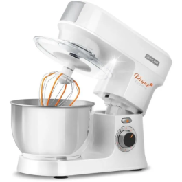 Robot pâtissier Sencor STM 3760WH, 1000 W, bol inox 4.5 L, 6 vitesses, fonction pulse et accessoires avancés